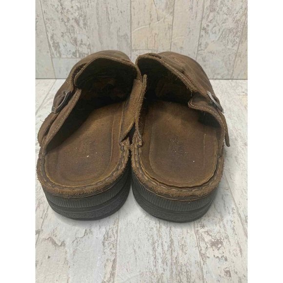 Naot Freedom Brown Leather Slip On Buckle Mules 10 - Picture 4 of 8